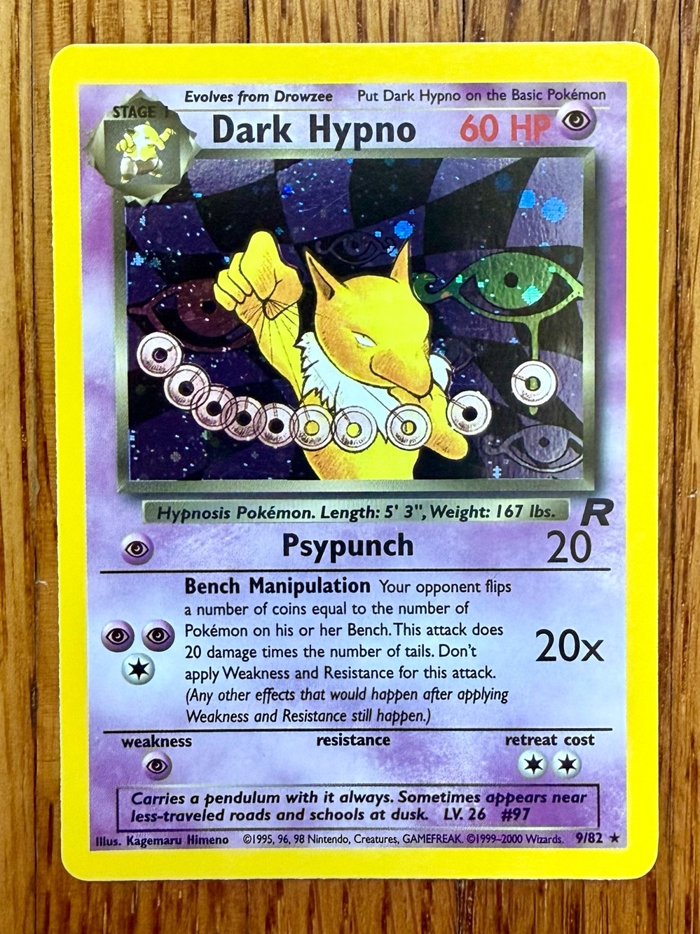 Pokémon - DARK HYPNO - 9/82 - Team Rocket Set - Holo